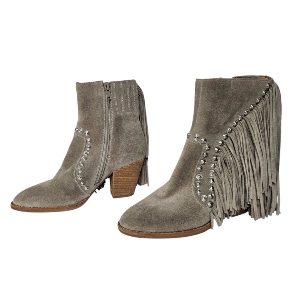 Jeffrey Campbell‎ x Free People Meadow Fields Suede Fringe Studs Ankle Bootie